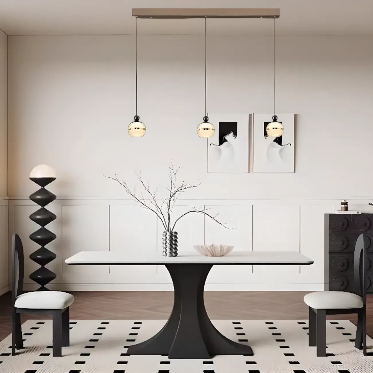 Modern Gold Glass 3-Light Adjustable Island Light