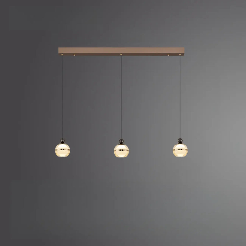 Modern Gold Glass 3-Light Adjustable Island Light
