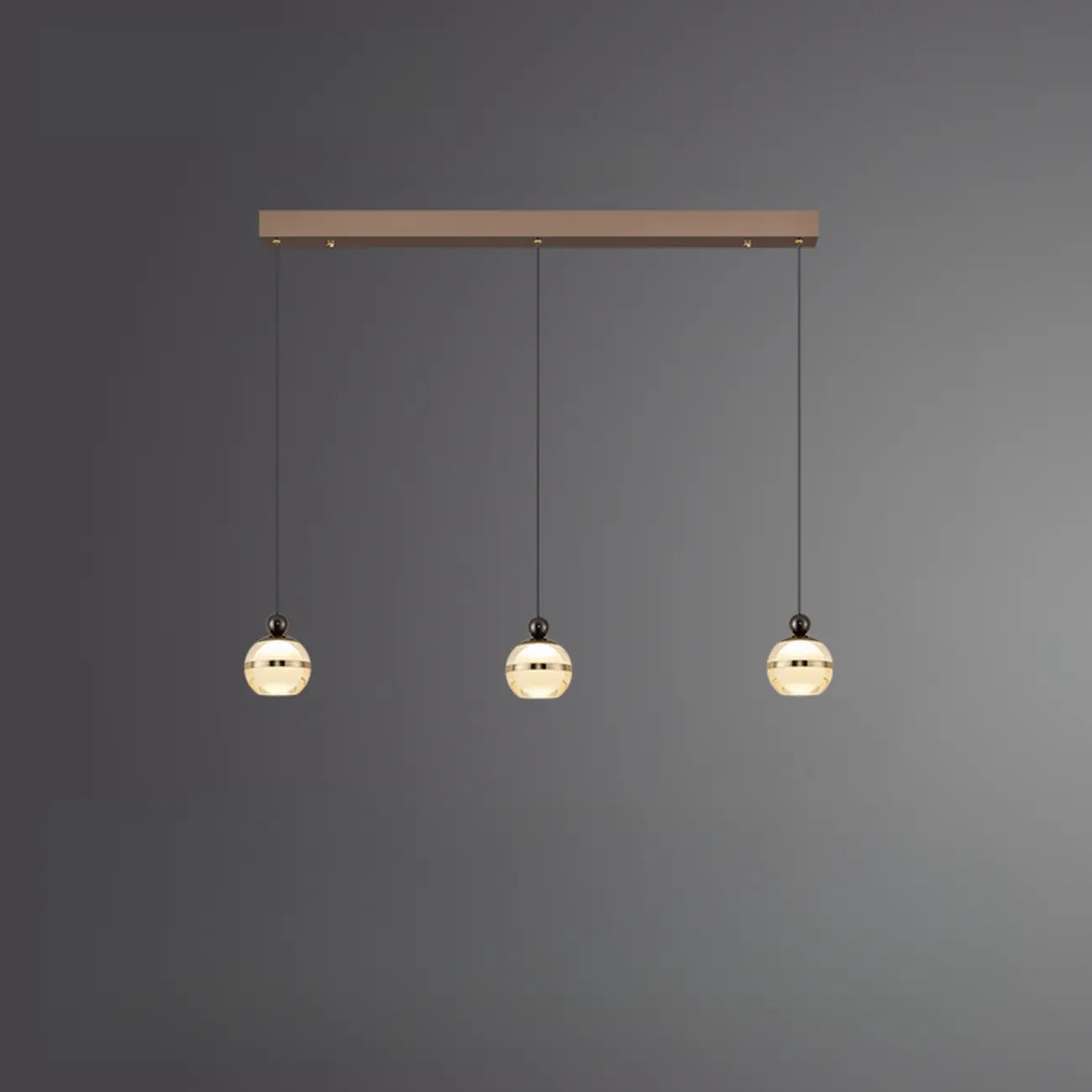 Modern Gold Glass 3-Light Adjustable Island Light
