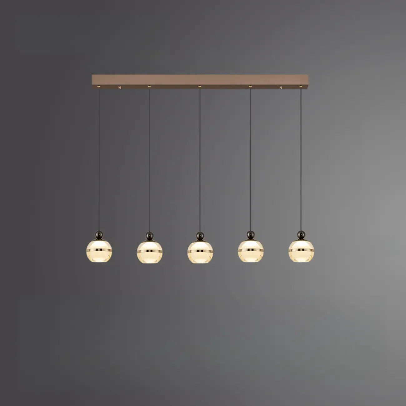 Modern Gold Glass 3-Light Adjustable Island Light