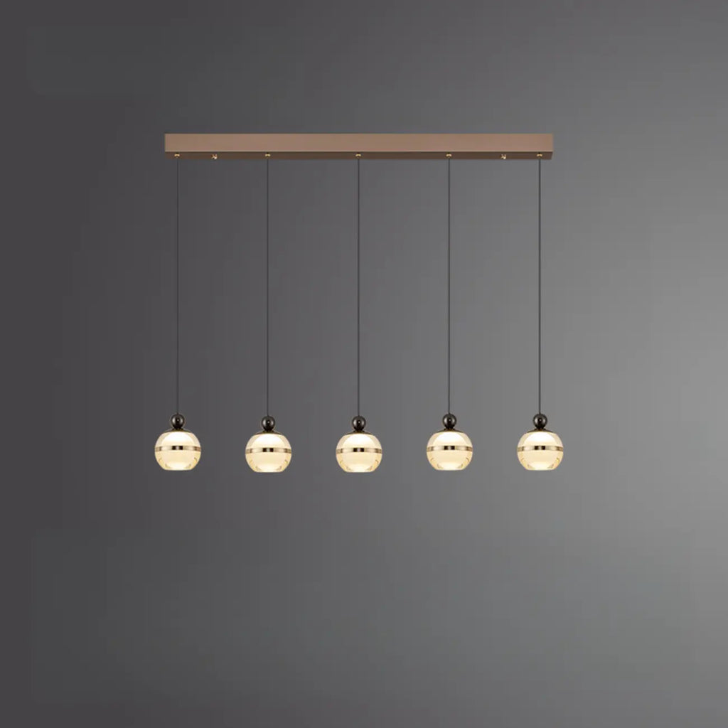 Modern Gold Glass 3-Light Adjustable Island Light