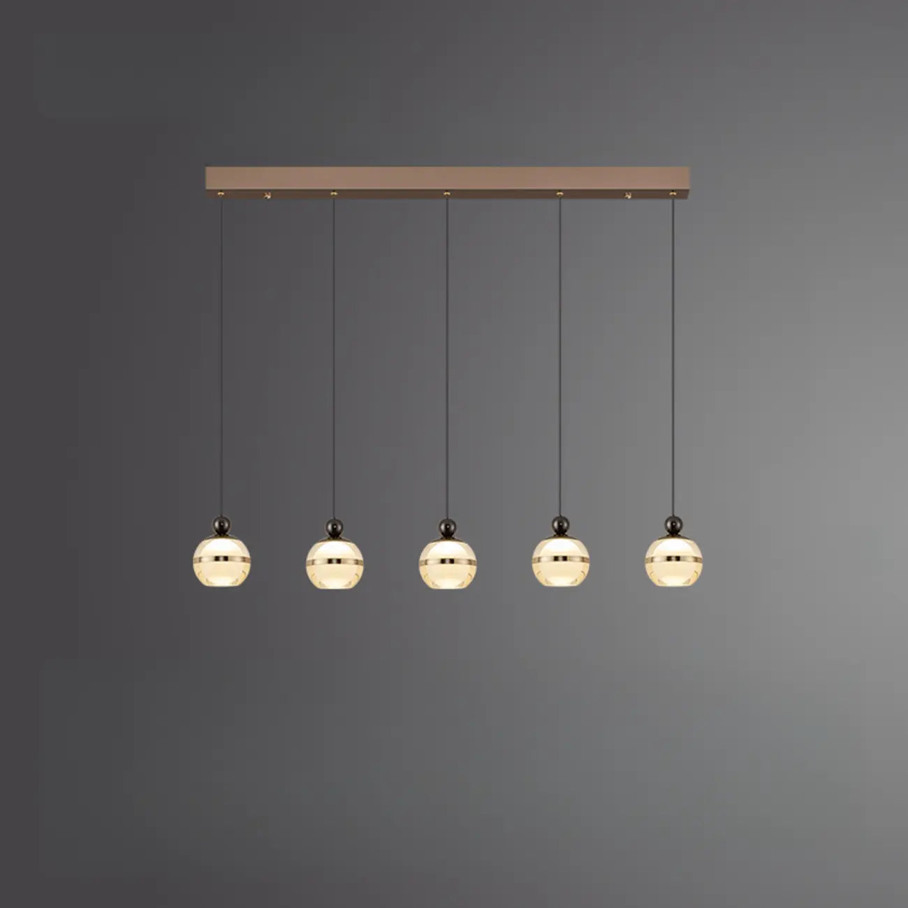 Modern Gold Glass 3-Light Adjustable Island Light