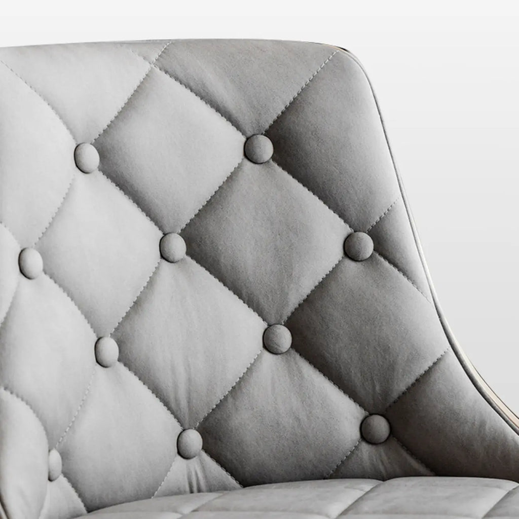 Modern Adjustable Full Back Tufted Leather Bar Stool