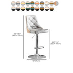 Modern Adjustable Full Back Tufted Leather Bar Stool