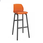 Stylish Rectangular Faux Leather Metal Cafe Bar Stools