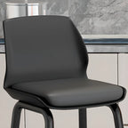 Stylish Rectangular Faux Leather Metal Cafe Bar Stools