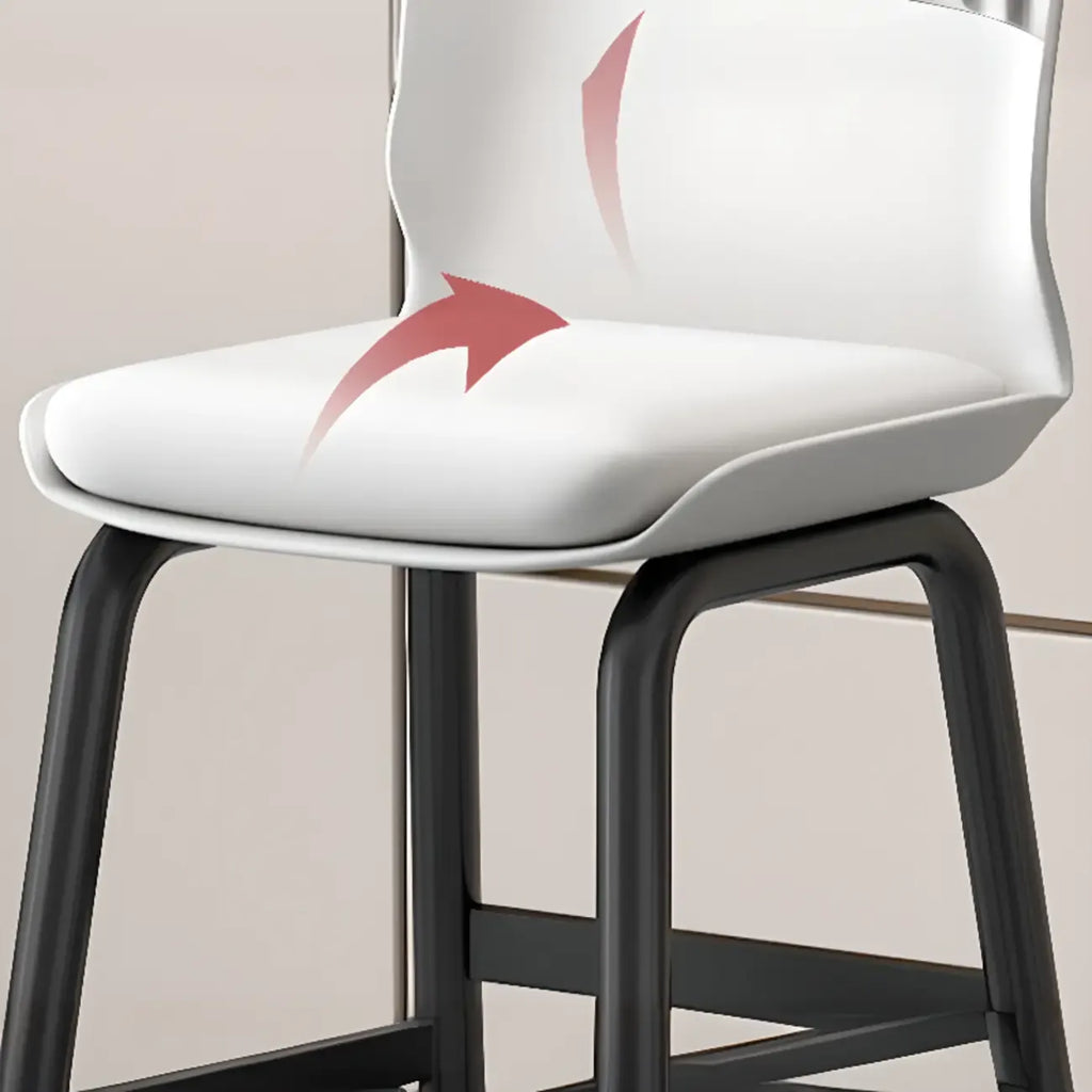 Stylish Rectangular Faux Leather Metal Cafe Bar Stools