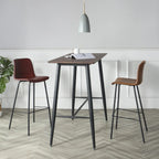 Industrial Metal Frame Leather Bar Stool with Footrest