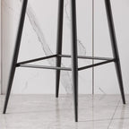 Orange Leather Footrest Low Back Upholstered Bar Stool