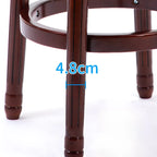 Solid Wood Leather Swivel Counter Stools with Backs