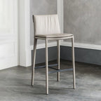 Modern 4-Leg Trestle Footrest Low Back Bar Stools