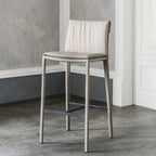 Modern 4-Leg Trestle Footrest Low Back Bar Stools