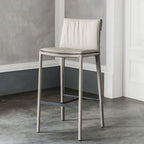 Modern 4-Leg Trestle Footrest Low Back Bar Stools