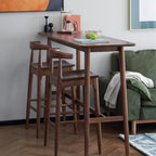 Rustic Wooden Saddle Open Curved Back Counter Bar Stools