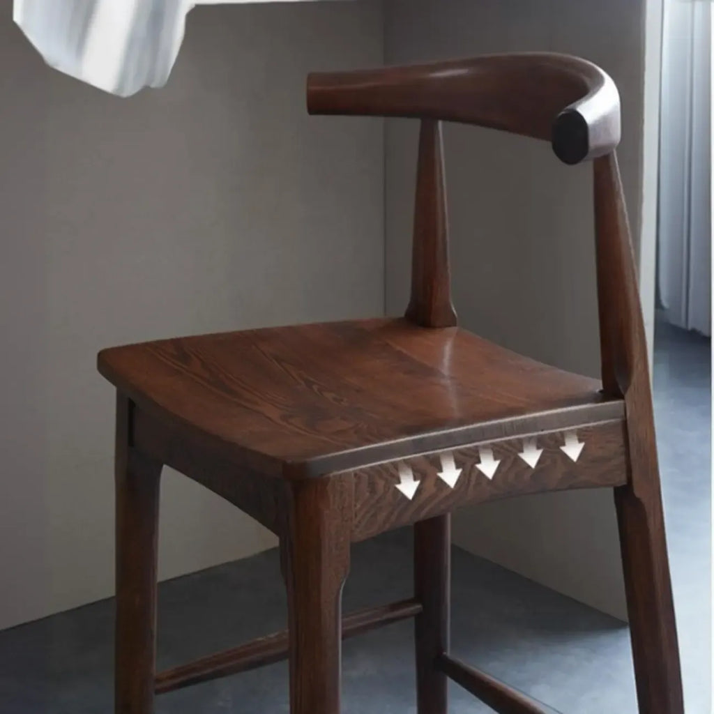 Rustic Wooden Saddle Open Curved Back Counter Bar Stools
