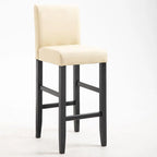 Traditional Wood Leather Upholstered Bar Height Stool