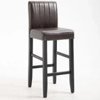 Traditional Wood Leather Upholstered Bar Height Stool