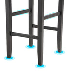 Traditional Wood Leather Upholstered Bar Height Stool