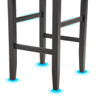 Traditional Wood Leather Upholstered Bar Height Stool