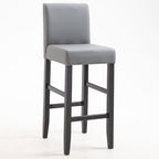 Traditional Wood Leather Upholstered Bar Height Stool