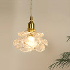 Elegant Glass Flower Kitchen Pendant Lighting Height Adjustable