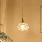 Elegant Glass Flower Kitchen Pendant Lighting Height Adjustable