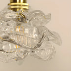 Elegant Glass Flower Kitchen Pendant Lighting Height Adjustable
