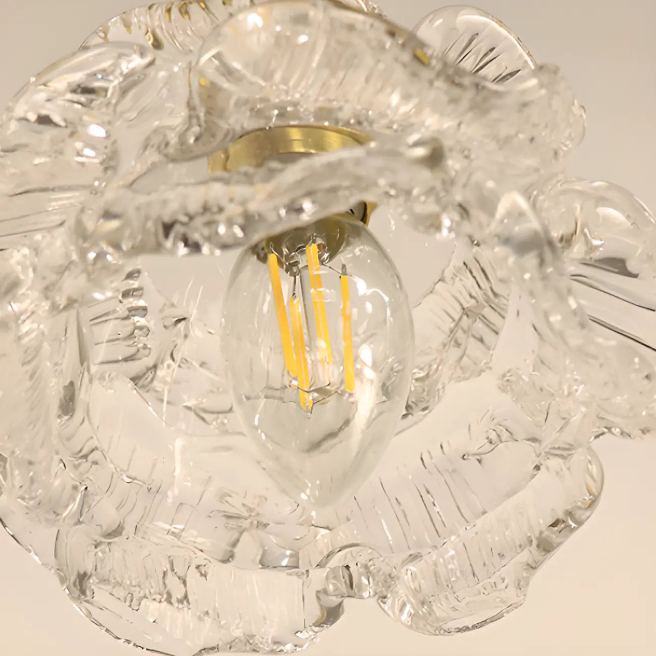 Elegant Glass Flower Kitchen Pendant Lighting Height Adjustable