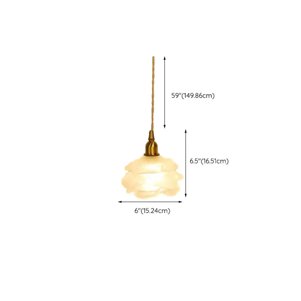 Elegant Glass Flower Kitchen Pendant Lighting Height Adjustable