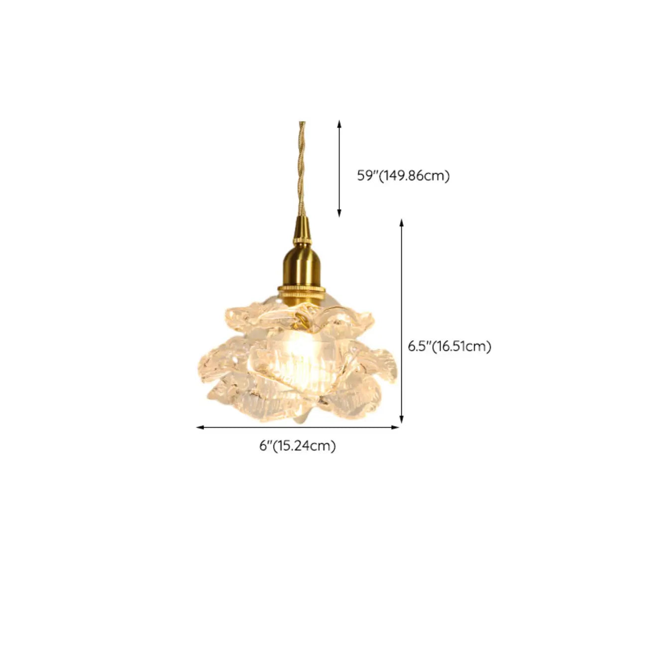Elegant Glass Flower Kitchen Pendant Lighting Height Adjustable
