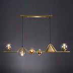 Dining Area Modern Brass Glass LED Island Pendant Light