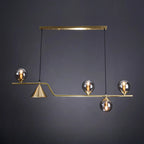 Dining Area Modern Brass Glass LED Island Pendant Light