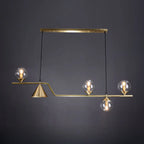 Dining Area Modern Brass Glass LED Island Pendant Light