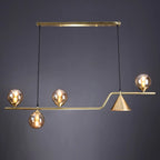 Dining Area Modern Brass Glass LED Island Pendant Light