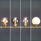 Dining Area Modern Brass Glass LED Island Pendant Light