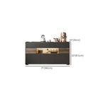 63 Black Wood Cabinet TV Stand with Open Shelving and Lights