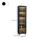 Compact Freestanding Enclosed Wooden Glass Curio Cabinet