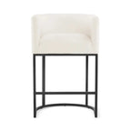 Modern Upholstered Barrel Back Counter Stools