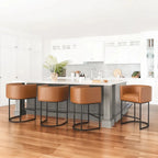 Modern Upholstered Barrel Back Counter Stools