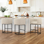 Modern Upholstered Barrel Back Counter Stools
