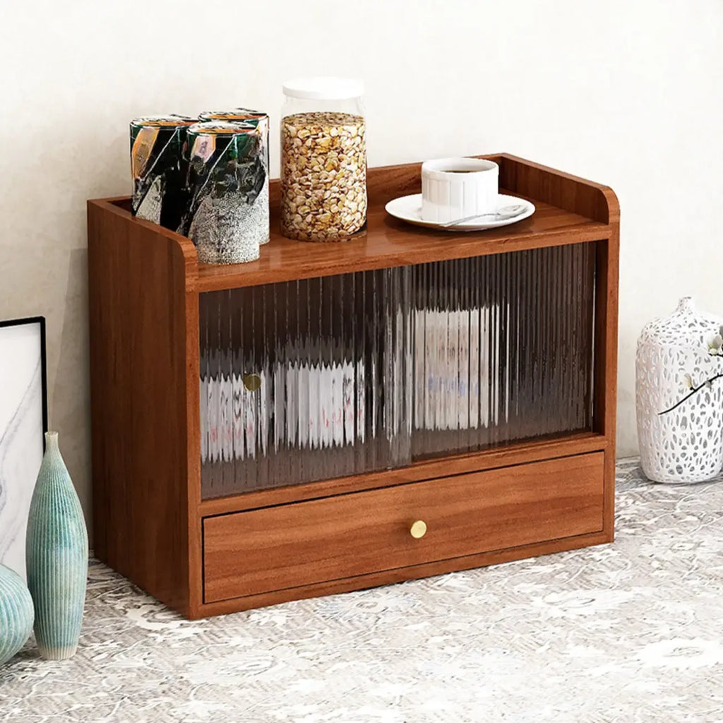 Tabletop Wooden Cubitac Display Cabinet with Glass Doors