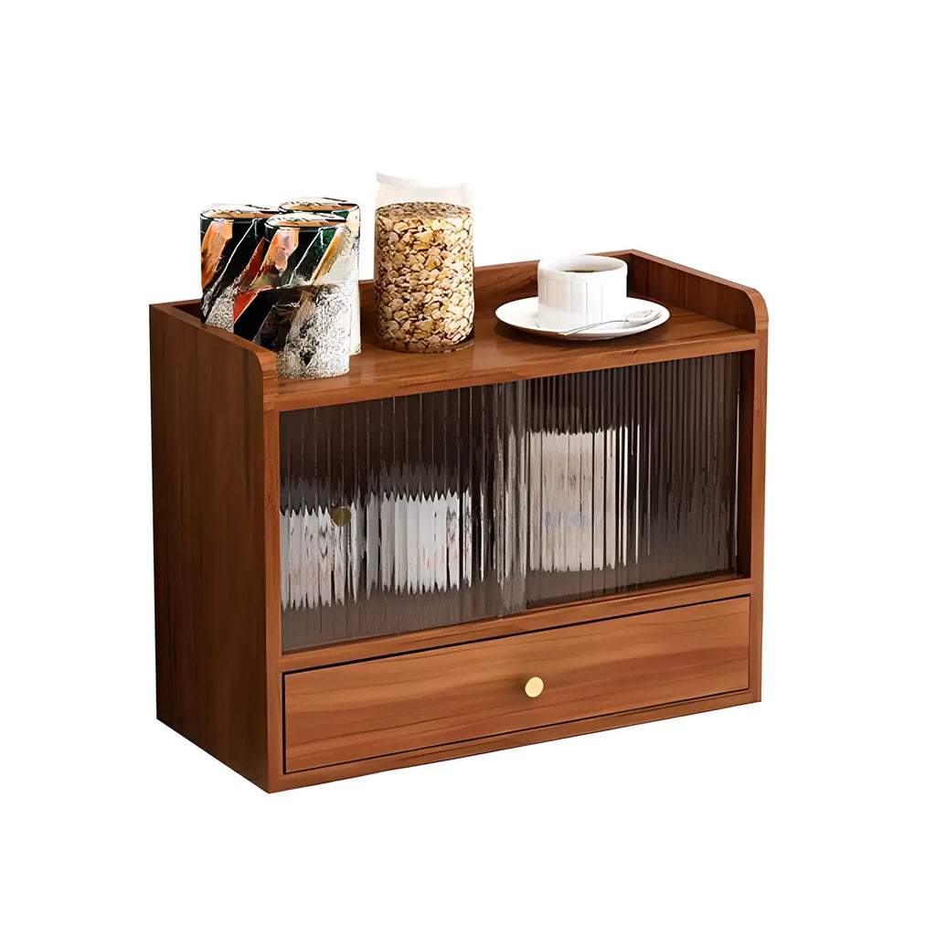 Tabletop Wooden Cubitac Display Cabinet with Glass Doors