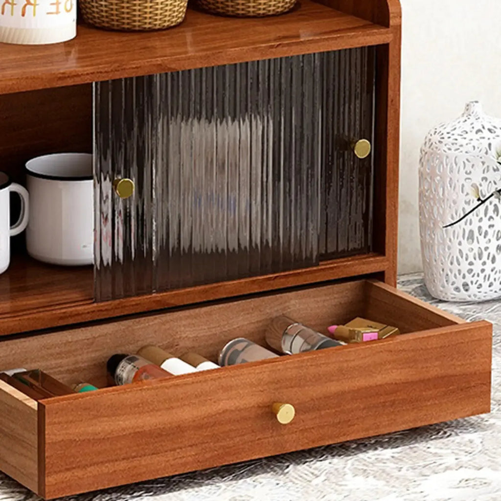Tabletop Wooden Cubitac Display Cabinet with Glass Doors