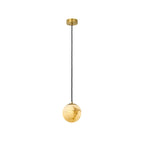 Simple Adjustable White Metal Stone Globe Pendant Light