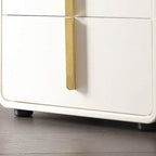 Modern Bedside Table – Faux Leather White Nightstand