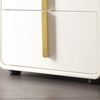 Modern Bedside Table – Faux Leather White Nightstand