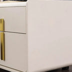 Modern Bedside Table – Faux Leather White Nightstand