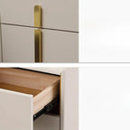 Modern Bedside Table – Faux Leather White Nightstand