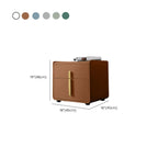 Modern Bedside Table – Faux Leather White Nightstand