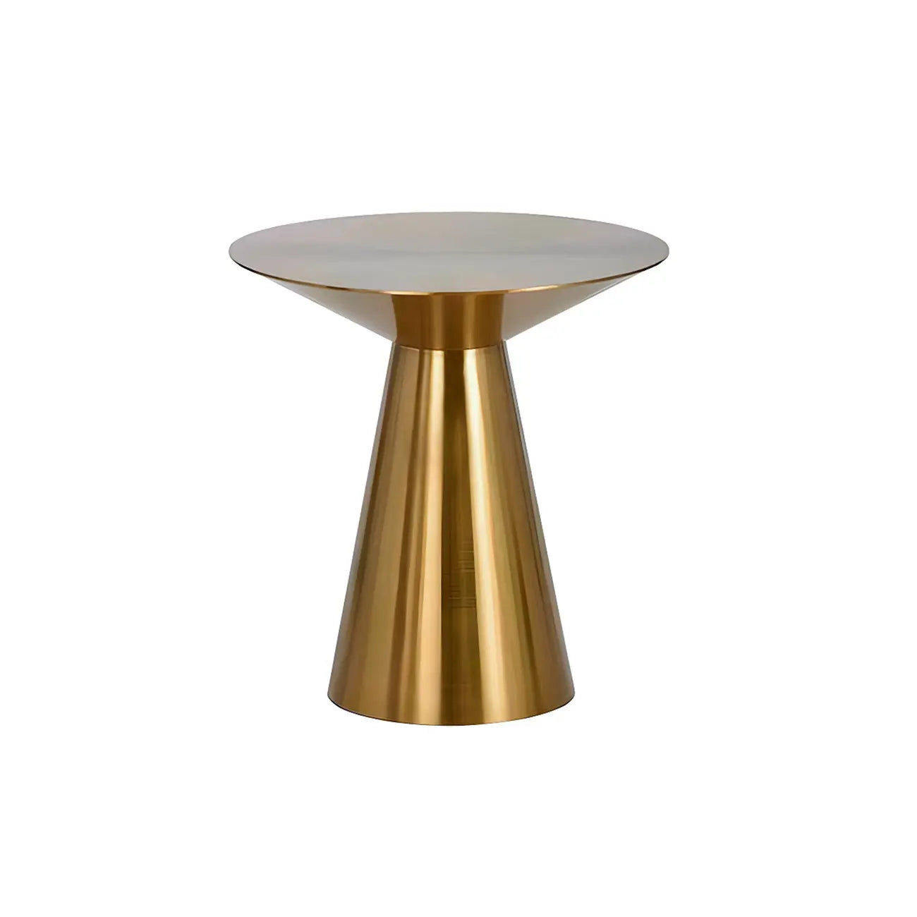 Traditional Golden Round Metal End Table for Living Room
